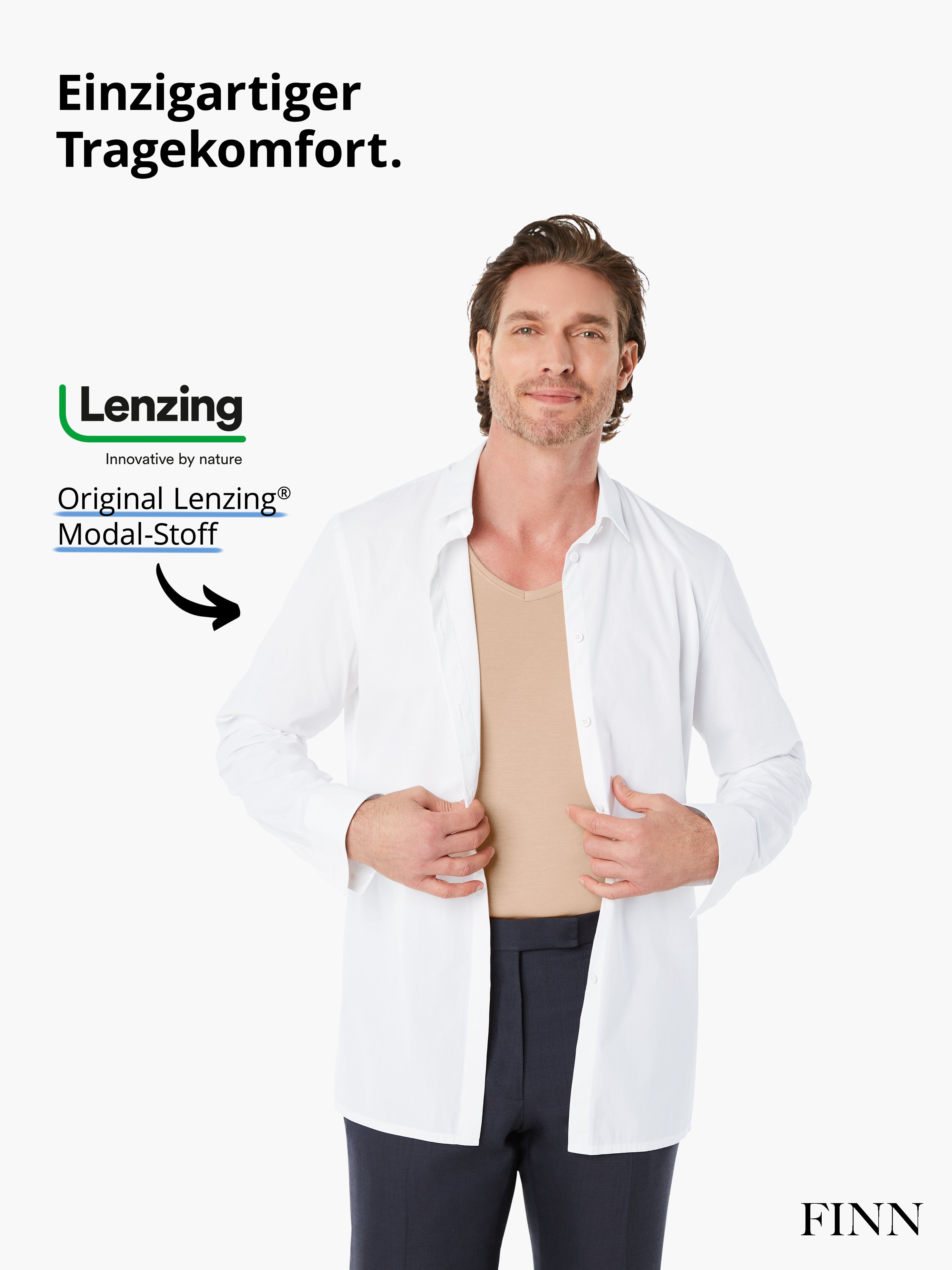 FINN Design Unterhemd Anti-Schweiß Shirt Herren mit Einlage am Rücken und Achselpads Schutz vor Schweißflecken und Schweißgeruch – Bild 4 von 5