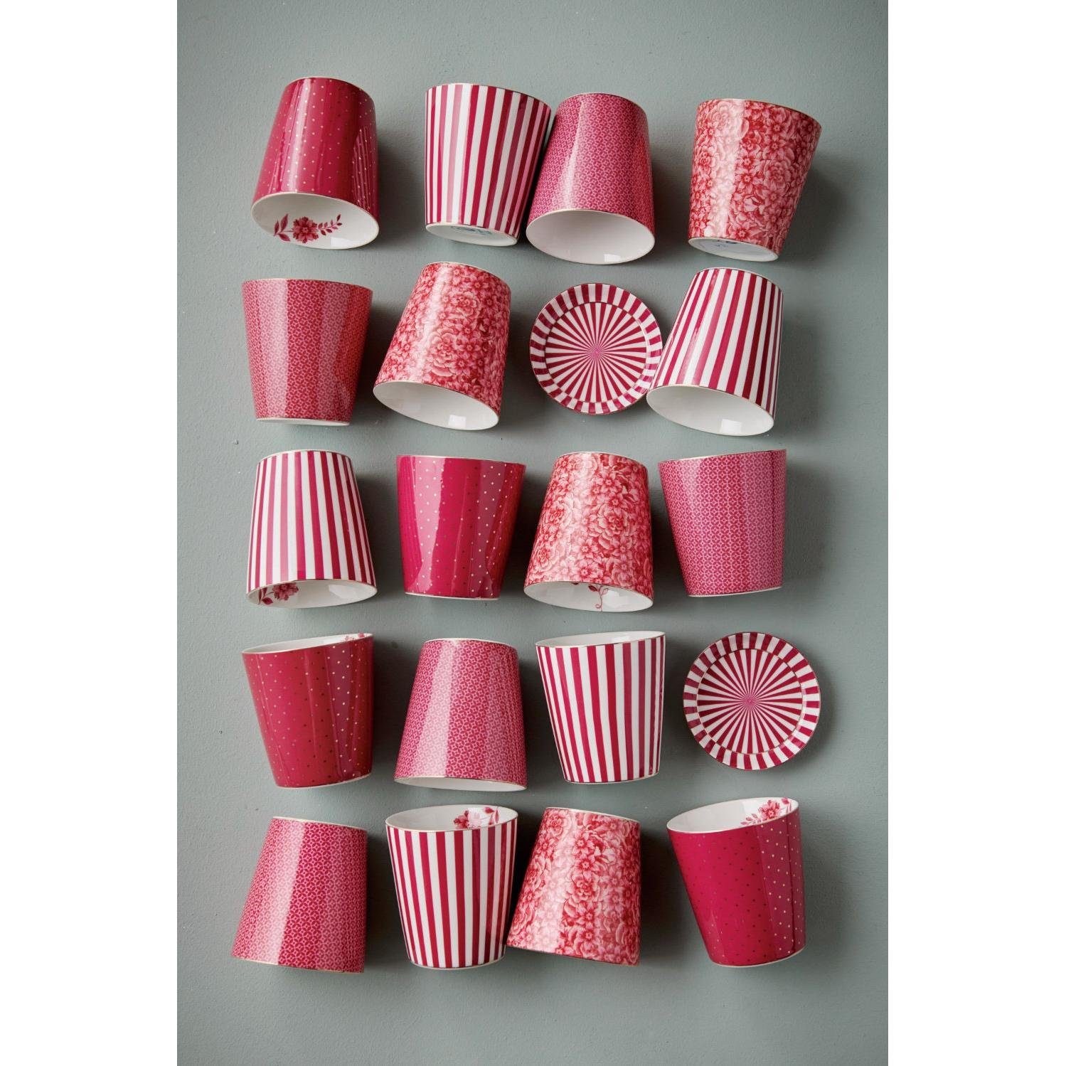 PiP Studio Tasse Becher Royal Dark Stripes (Mittel) Pink