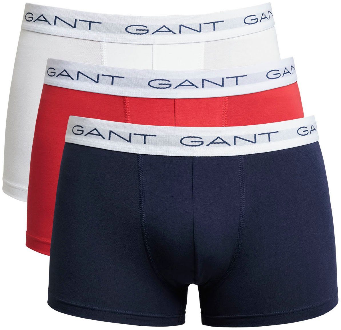 Trunk rot, Gant blau (3er-Pack) weiß,