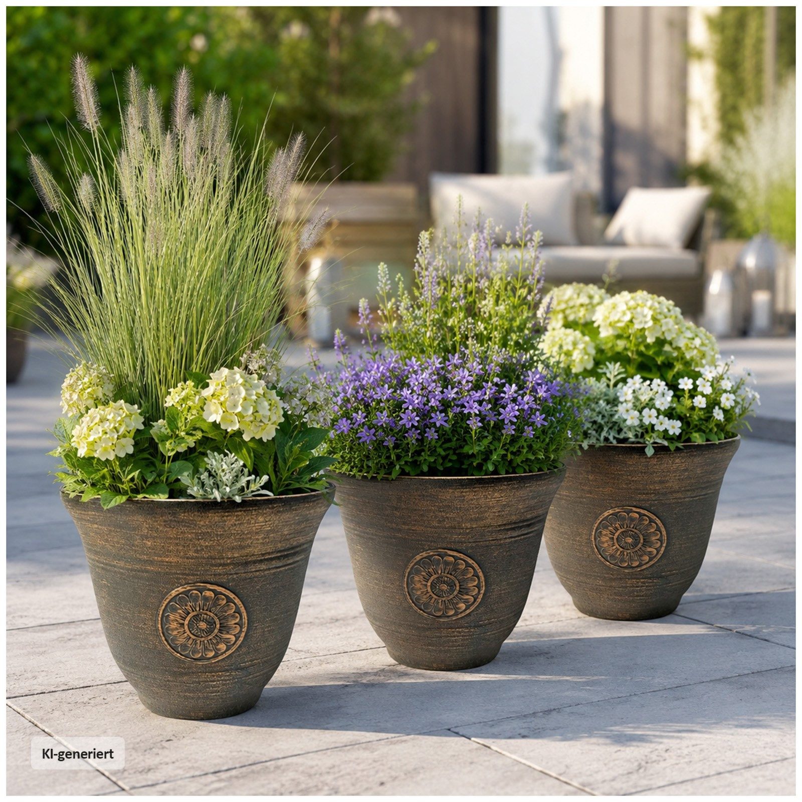 HTI-Living Blumentopf Nessa Sonne 3er-Set (Set, 3 St., 3 Übertöpfe), Übertopf Kunststoff
