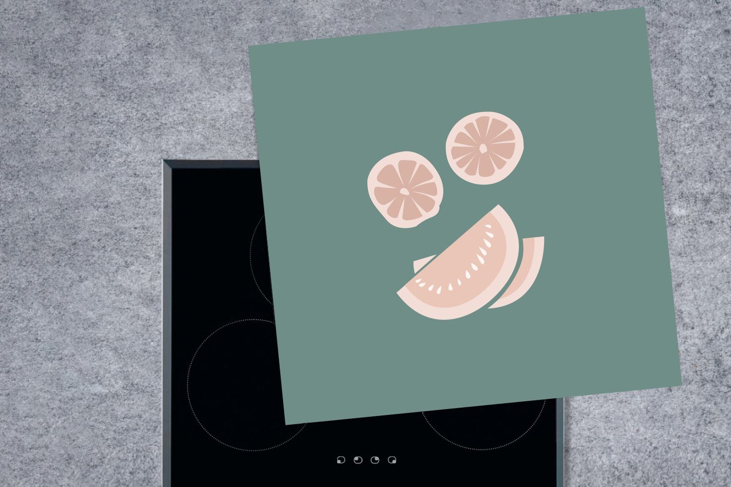 cm, Obst Rosa, Ceranfeldabdeckung, - MuchoWow - Arbeitsplatte 78x78 (1 Sommer Herdblende-/Abdeckplatte Vinyl, küche tlg), für
