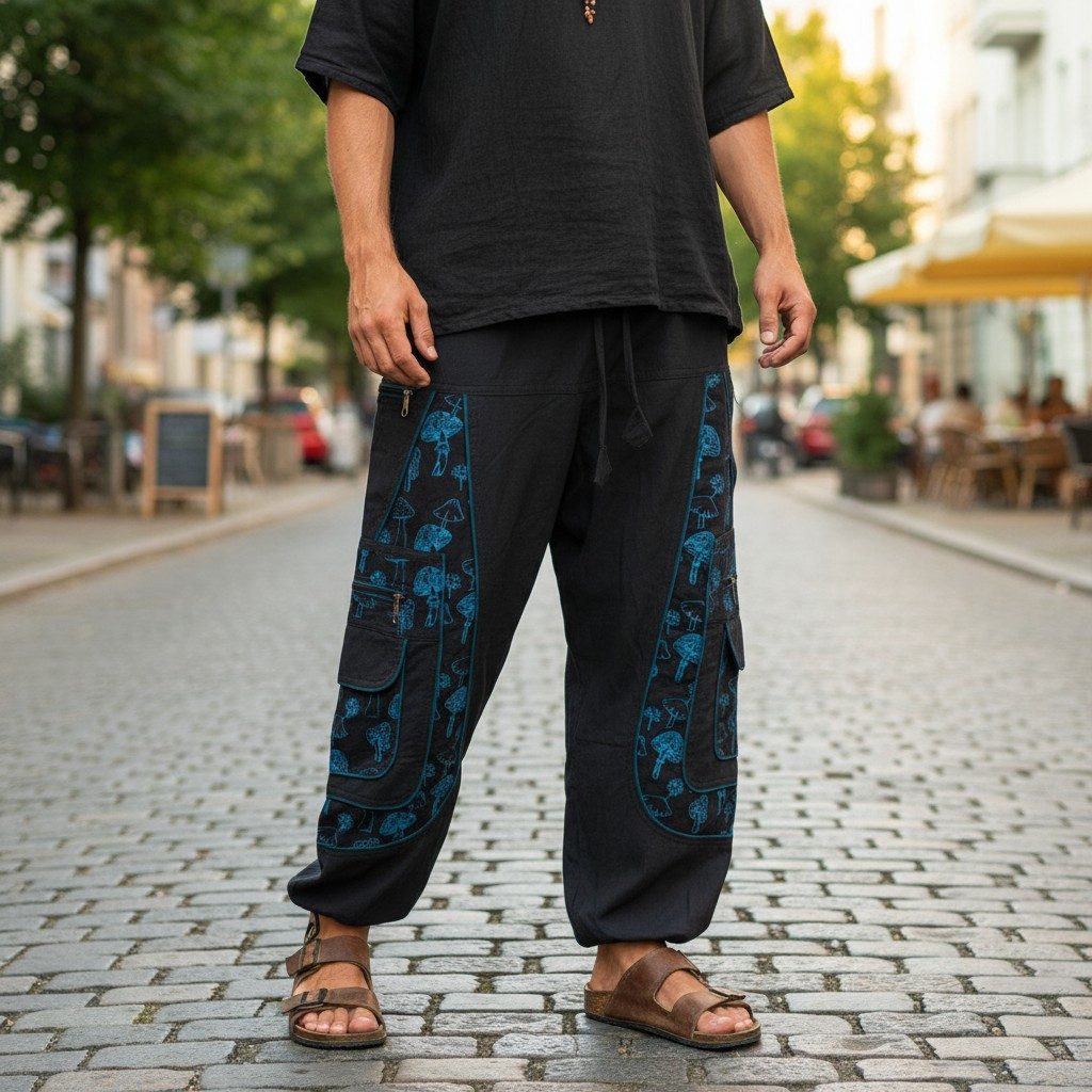 Guru-Shop Relaxhose Goahose, Herren Yoga Hose, bequeme Freizeithose.. Festi günstig online kaufen