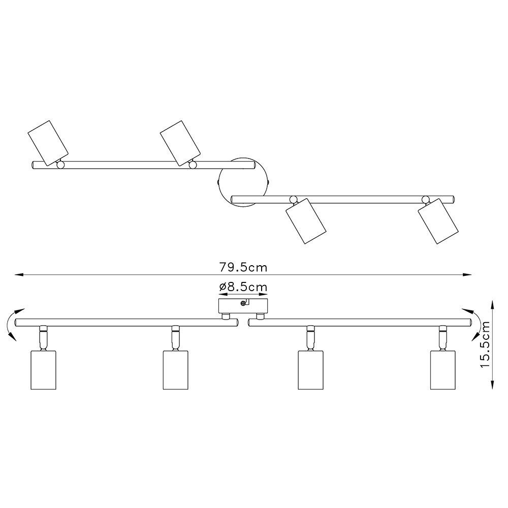 etc-shop LED Deckenleuchte, Leuchtmittel nicht Deckenstrahler Deckenlampe inklusive, Wohnzimmer, Spotlampe Deckenleuchte 4