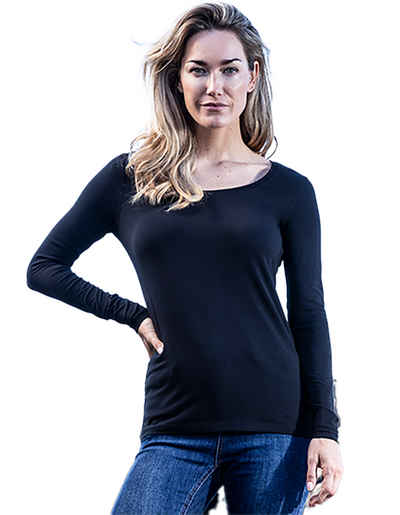 Promodoro Langarmshirt schwarzes Damen Sweatshirt / Langarmshirt (Slim Fit) für Frauen XS bis XXL