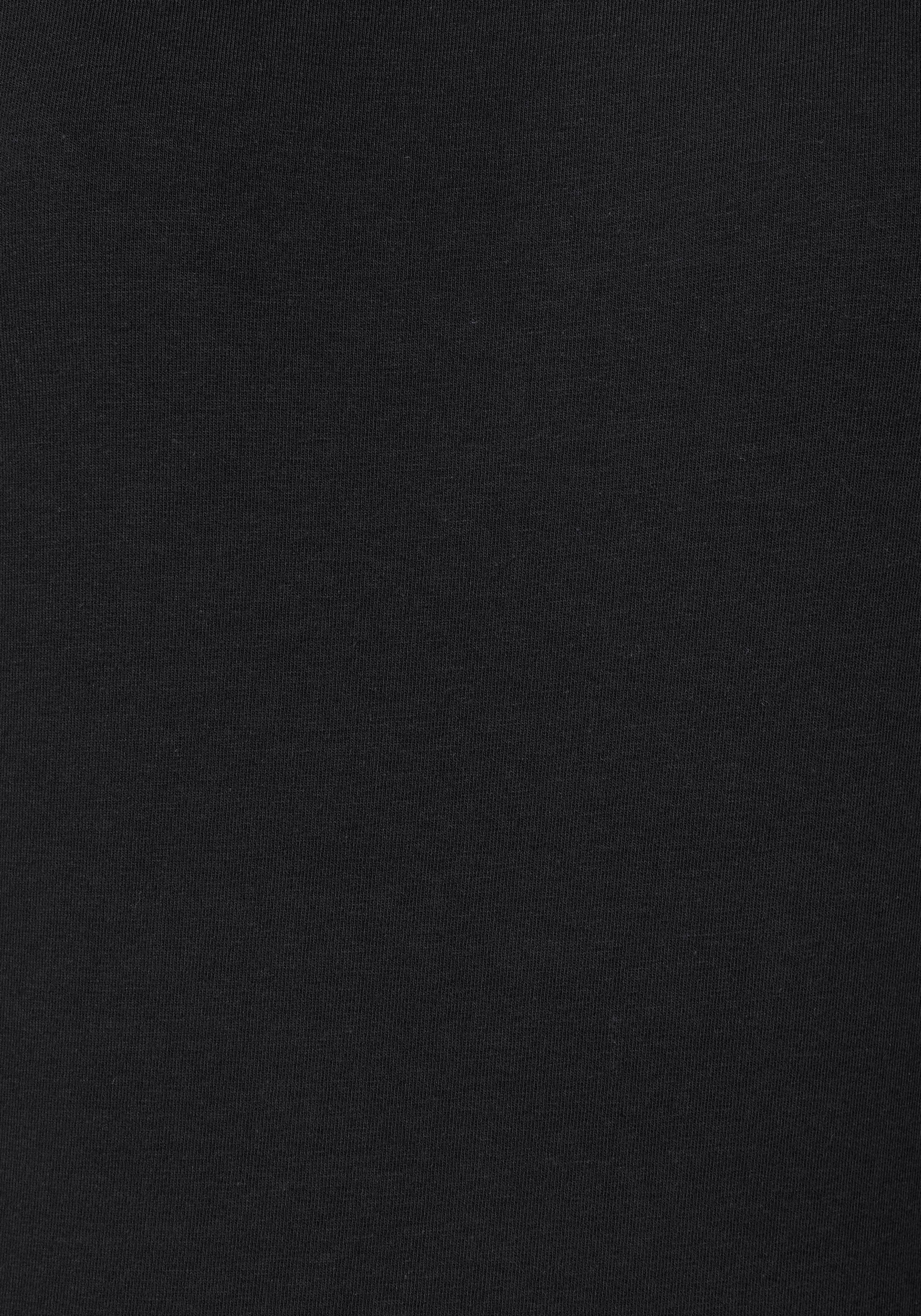 aus elastischer (2er-Pack) Kurzarmshirt Vivance Baumwoll-Qualität schwarz