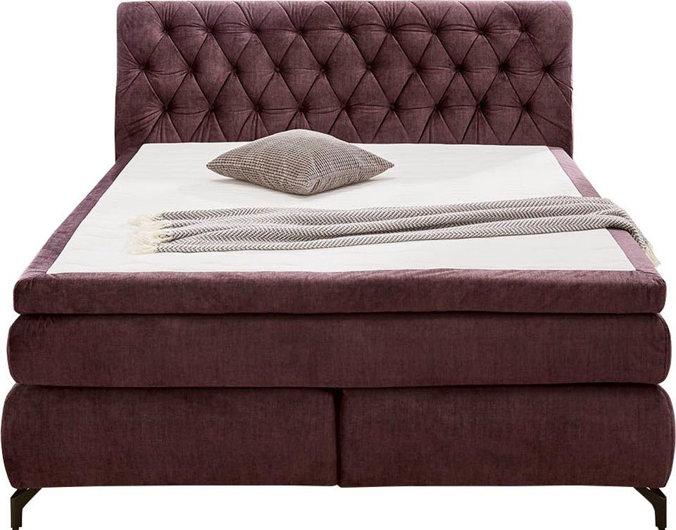 Jockenhöfer Gruppe Boxspringbett Scarlett mit einer hochwertigen 7-Zonen-Tonnentaschenfederkernmatratze (H3, H3/H4 oder H4), und einem 9cm Kaltschaum-Topper