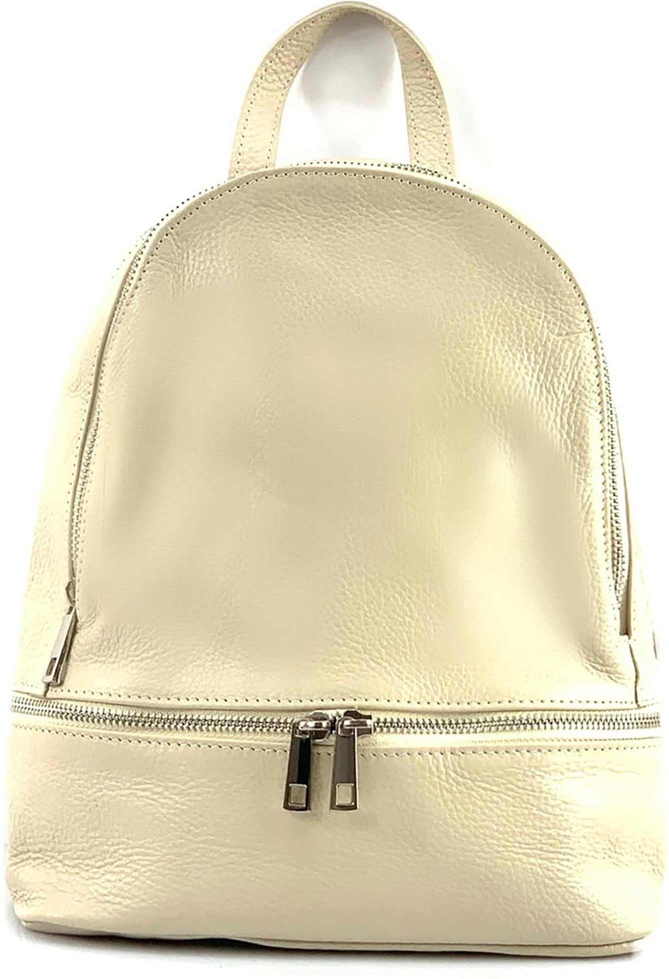 FLORENCE Cityrucksack Florence Damen Rucksack Echtleder (Cityrucksack, Cityrucksack), Damen Tasche Echtleder beige, Made-In Italy