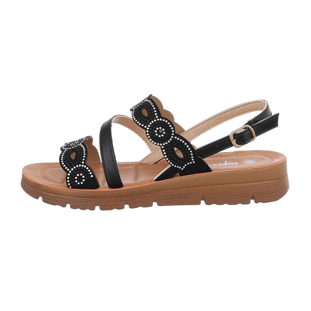 Ital-Design Damen Freizeit Riemchensandalette Keilabsatz/Wedge Riemchensand günstig online kaufen
