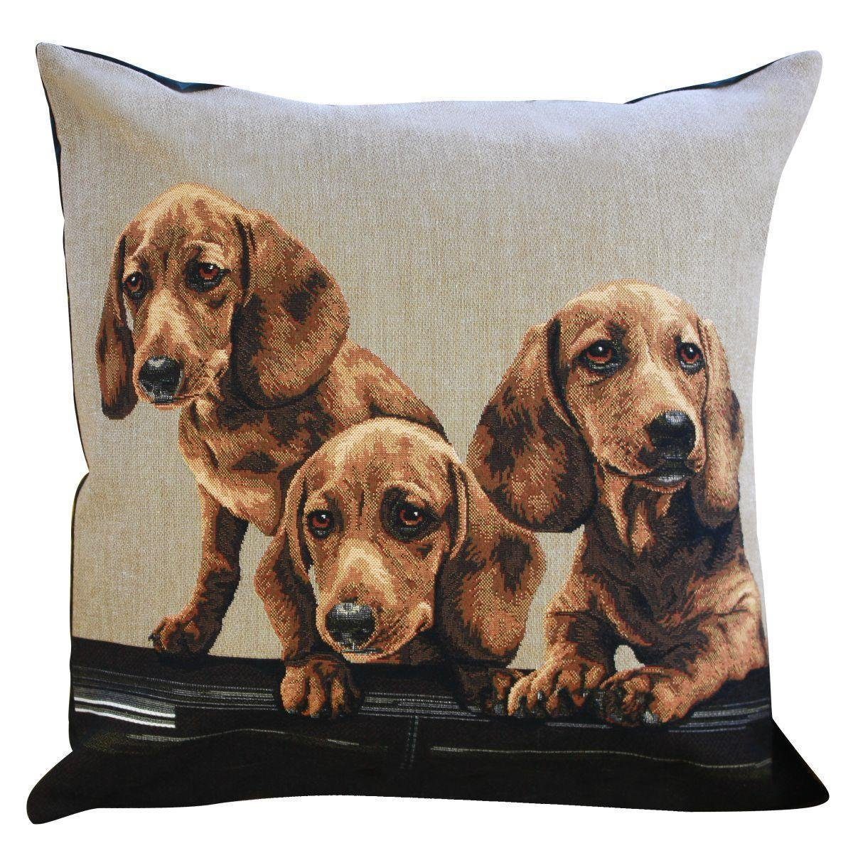 Mars & More Dekokissen Mars & More Gobelin Kissen Dackelgruppe ca. 45x45 cm