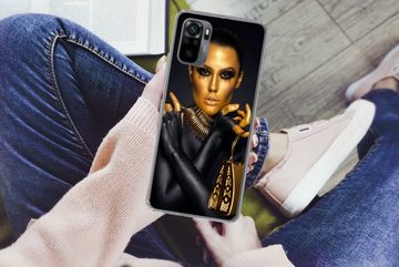 MuchoWow Handyhülle Make-up - Tasche - Gold - Luxus - Frau, Phone Case, Handyhülle Xiaomi Redmi Note 10, Silikon, Schutzhülle