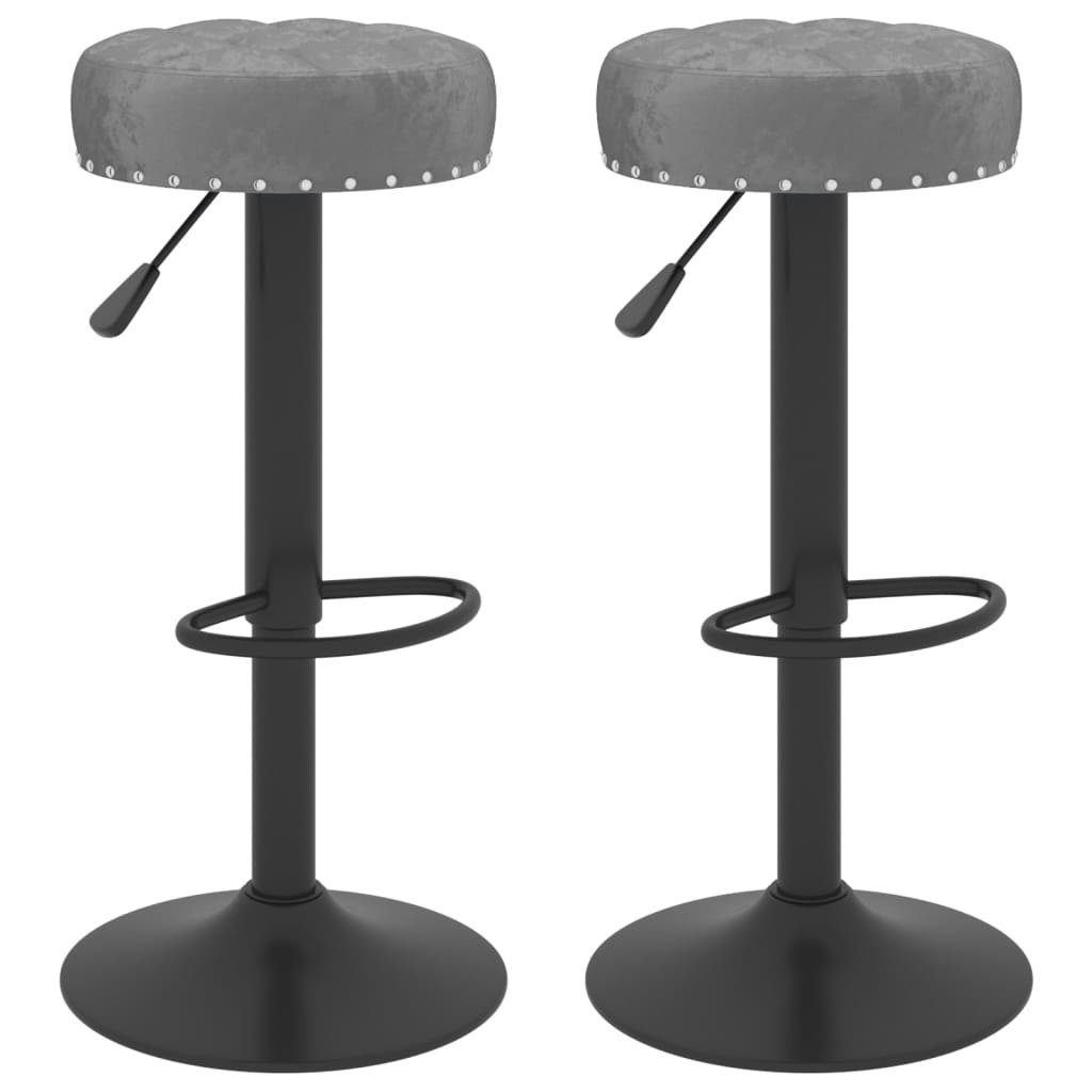 Barhocker Barhocker 2 Stk. Dunkelgrau Samt