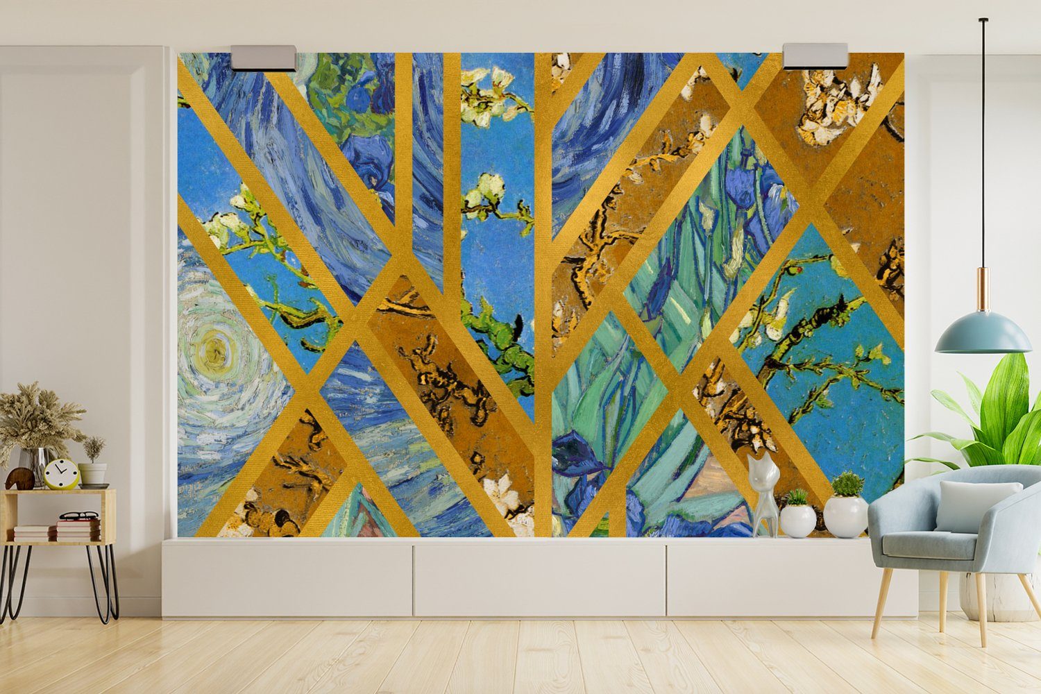 Wallpaper für bedruckt, Alte St), Fototapete - Vinyl MuchoWow Kinderzimmer, Matt, Kunst Wohnzimmer, - Gogh Schlafzimmer, Meister, Van (6 Tapete