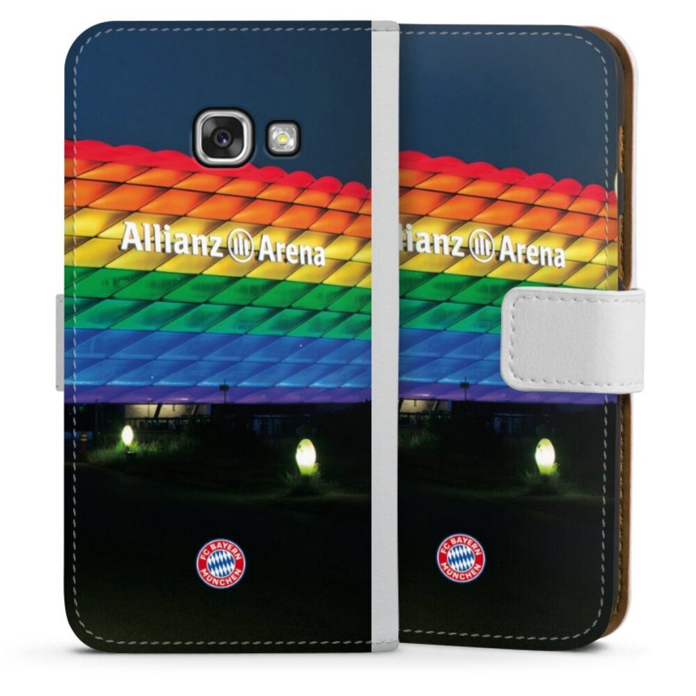 DeinDesign Handyhülle FC Bayern München Regenbogen Stadion Allianz Arena Rainbow, Samsung Galaxy A3 (2017) Hülle Handy Flip Case Wallet Cover