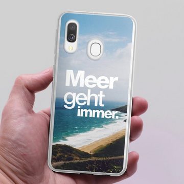DeinDesign Handyhülle Meer Urlaub Sommer Meer geht immer, Samsung Galaxy A40 Silikon Hülle Bumper Case Handy Schutzhülle