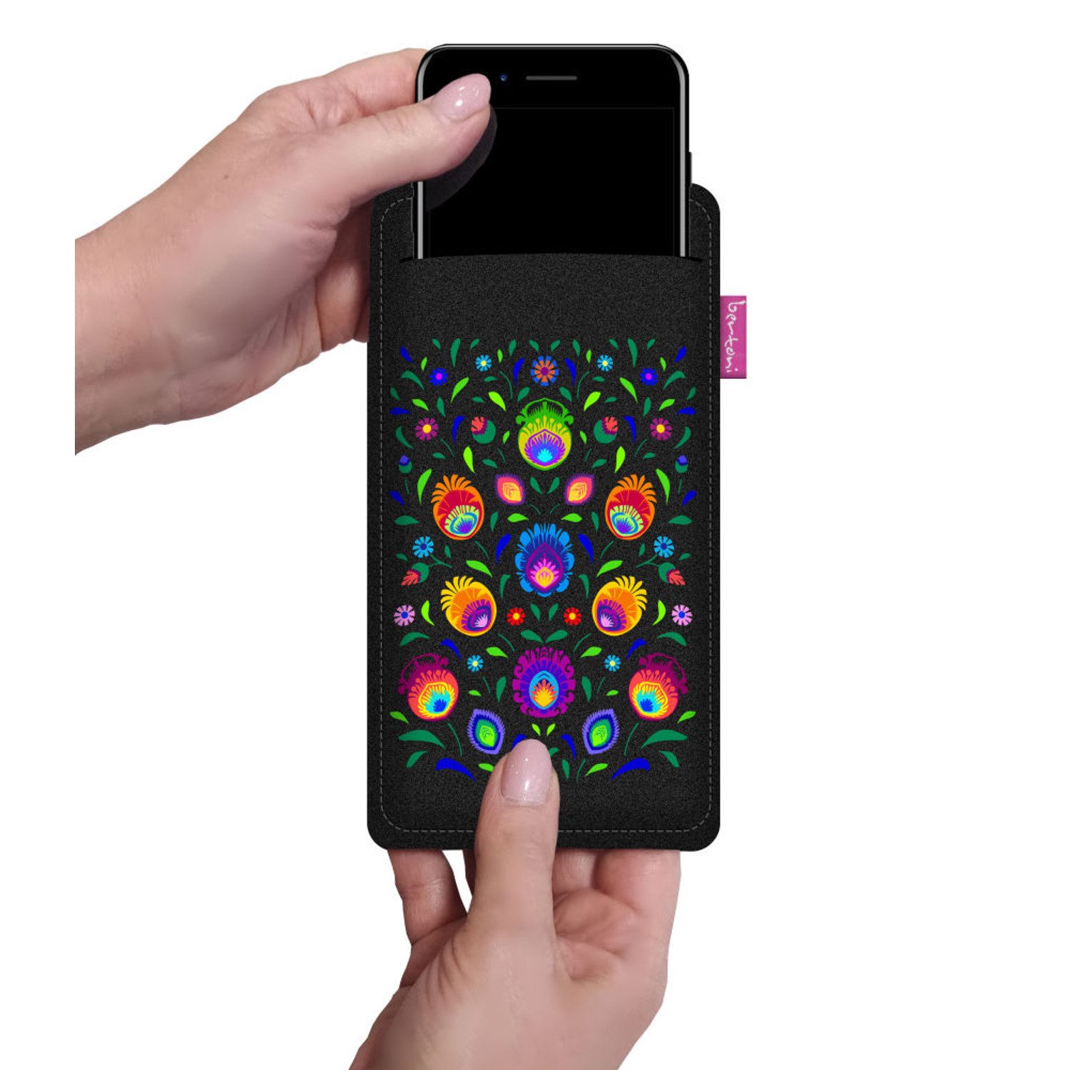 Bertoni Handyhülle 6,3″ – 6,8″, Smartphone-Tasche XXL Filz