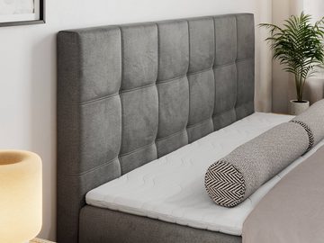 MKS MÖBEL Boxspringbett SIMON, Doppelbett mit Multipocket-Matratze - Modern Bett