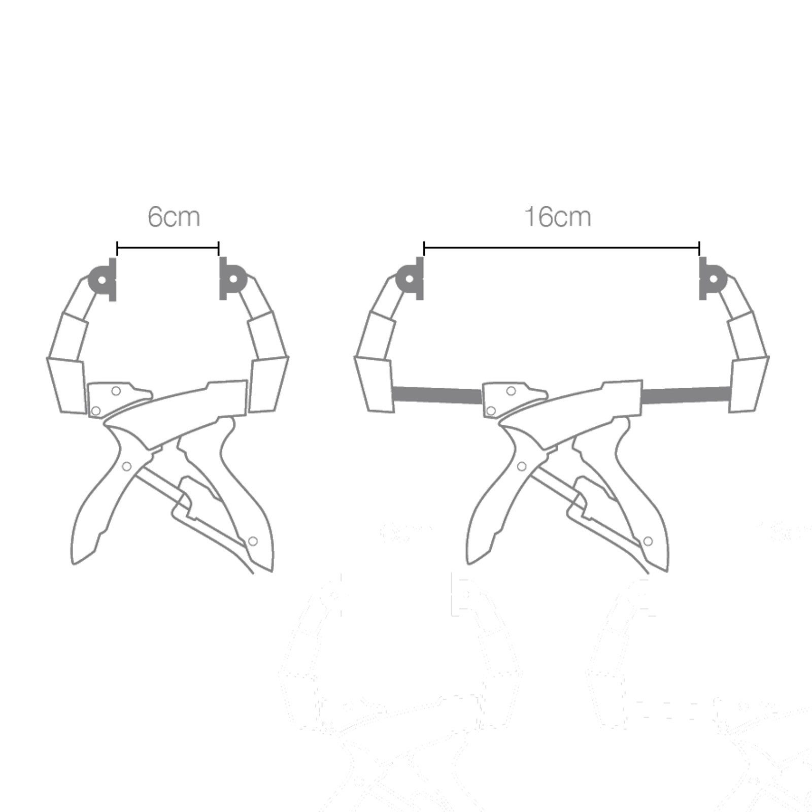 Piher Schraubzwinge 2 x Piher Ausziehbare Spannzange 16 cm 52204, (Set)