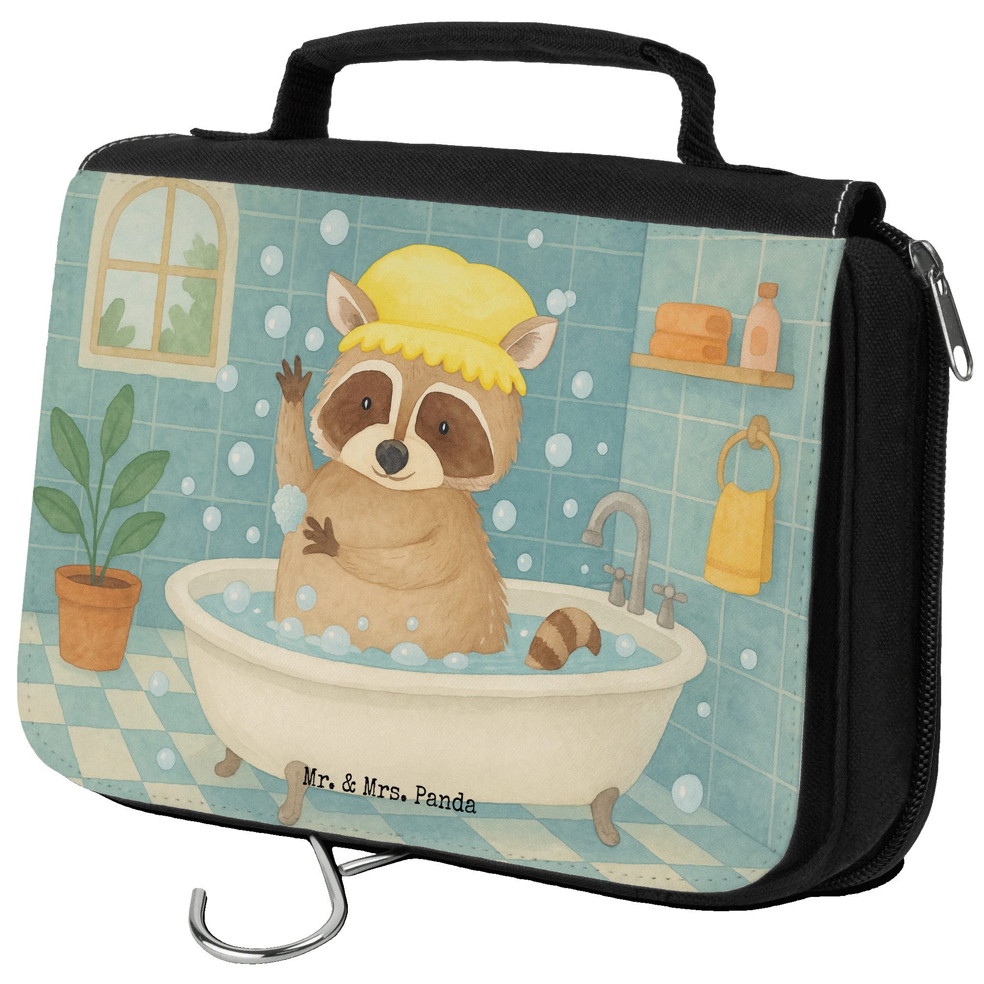 Kulturbeutel Waschbär Design, Kosmetiktasche, Weiß, Kosmetiktasche, Kulturbeutel