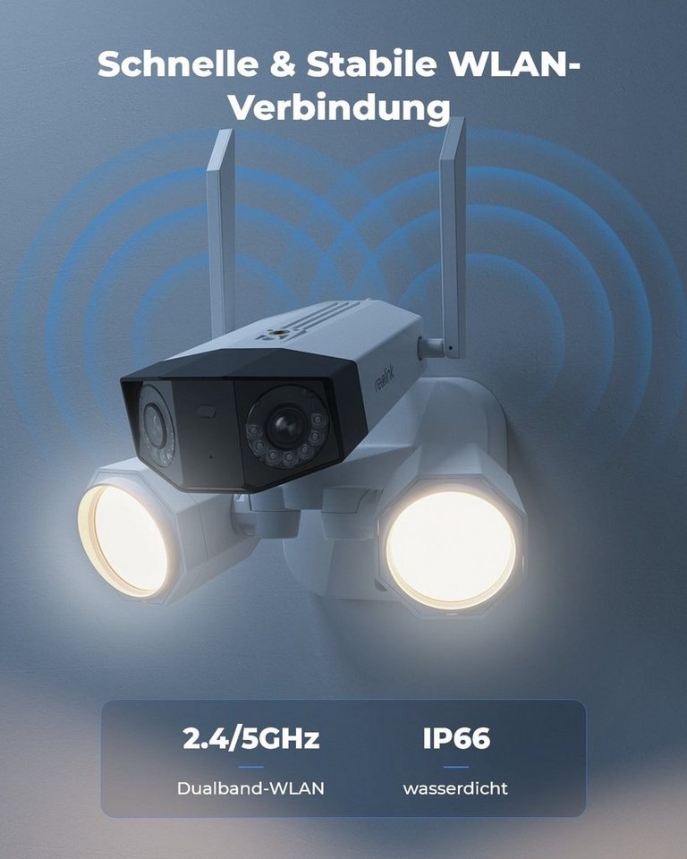 Thumbnail - Reolink Überwachungskamera 8MP UHD Floodlight WLAN (Außenbereich, Dual-Objektiv, 180° Panorama-Weitwinkel, 5 GHz/2,4 GHz...