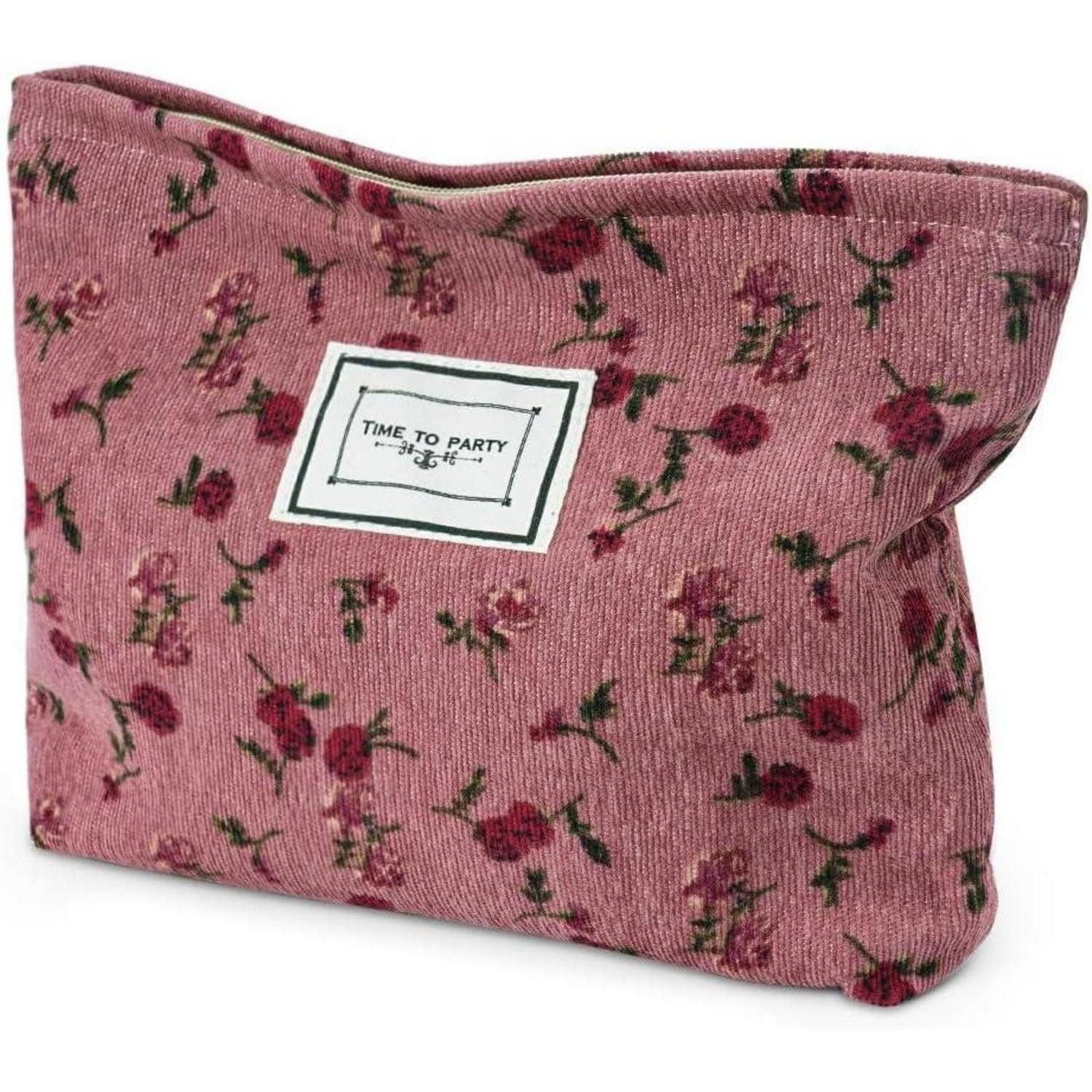 LuxusKollektion Kosmetiktasche Aucuu Kulturtasche Kosmetiktasche Cord Blumenmuster Groß Tragbar