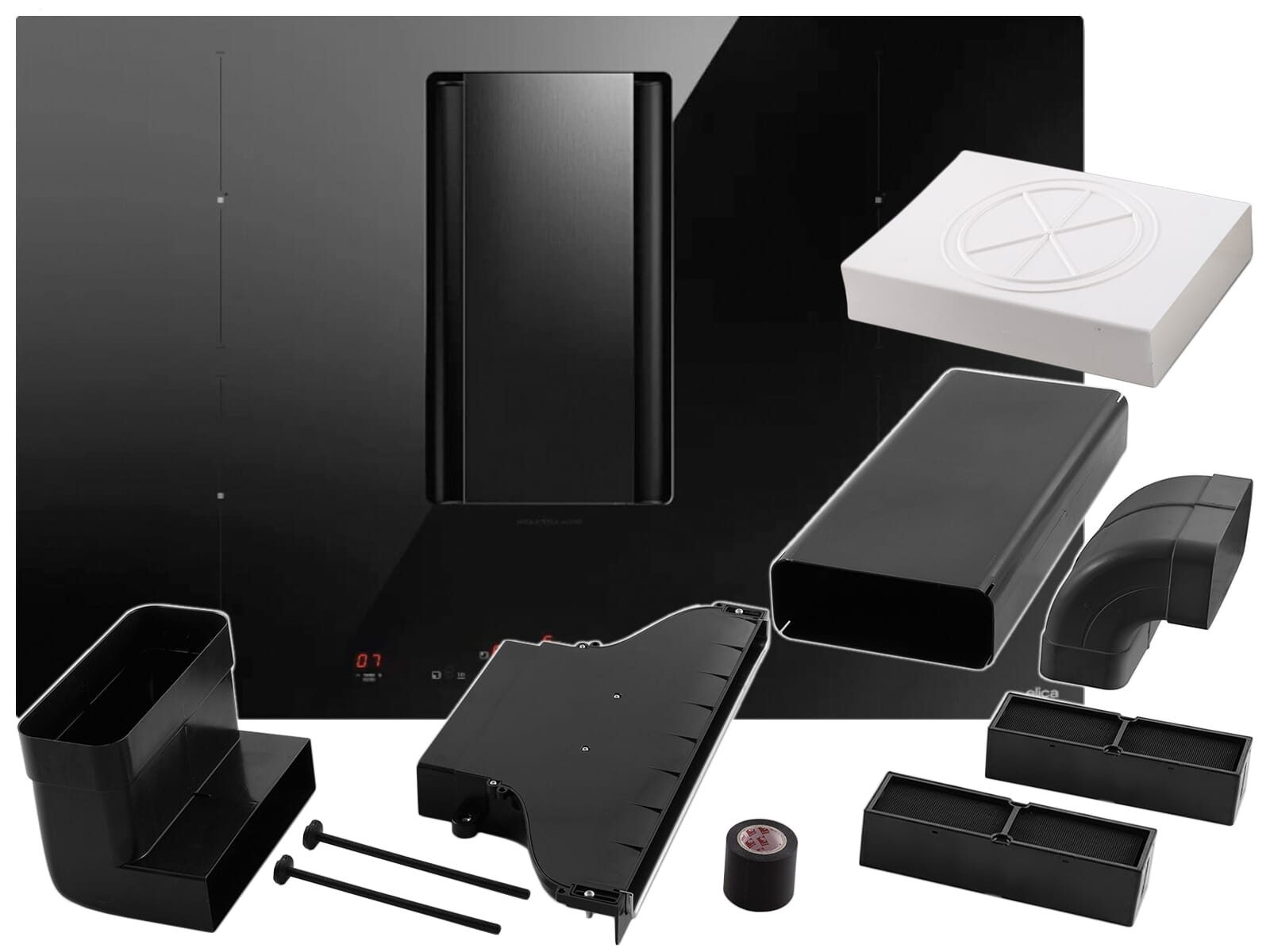 Elica Kochfeld mit Dunstabzug PRF0193270 + KIT0167757, Timer, TouchControl-Bedienung
