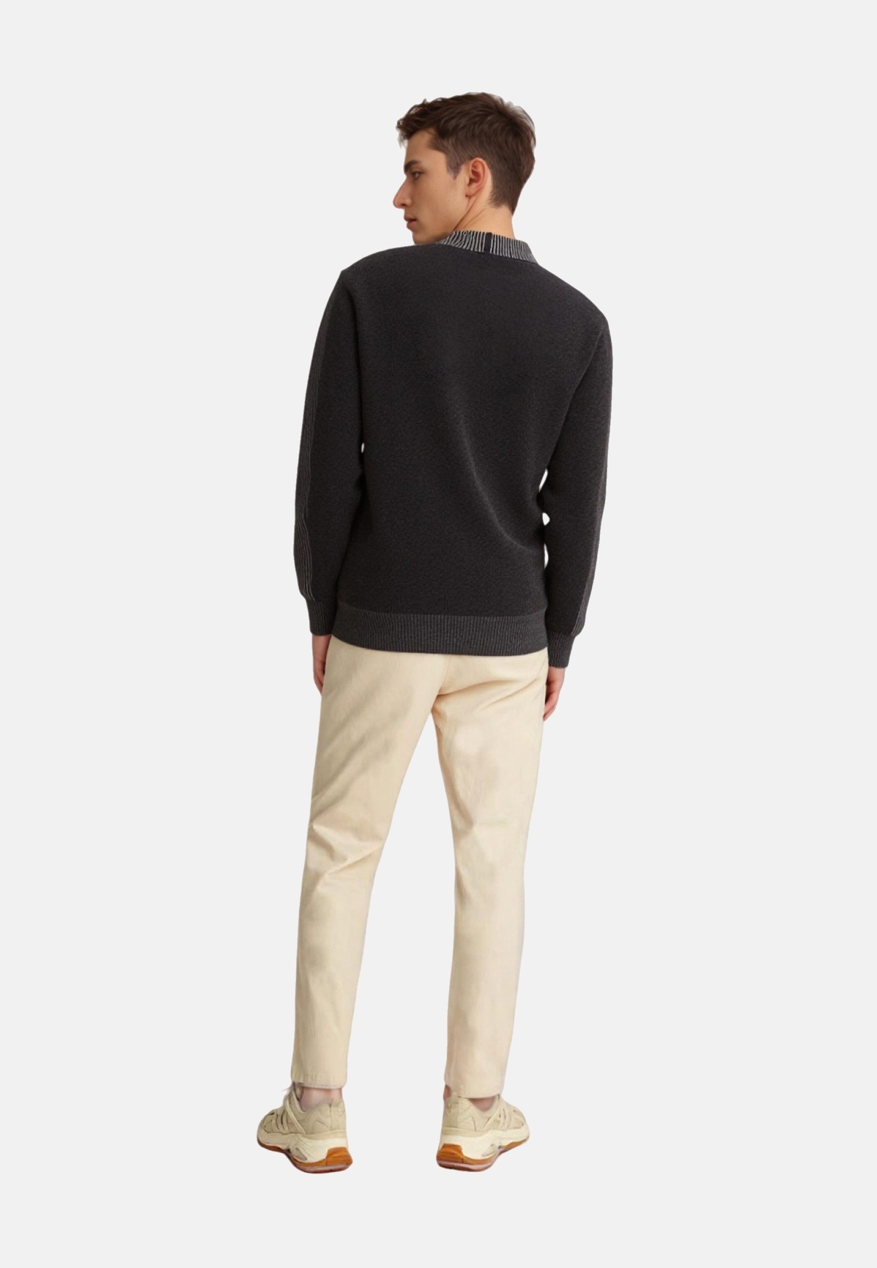 Hajo Troyer Pullover Chenille Strickpullover Troyer (1-tlg)