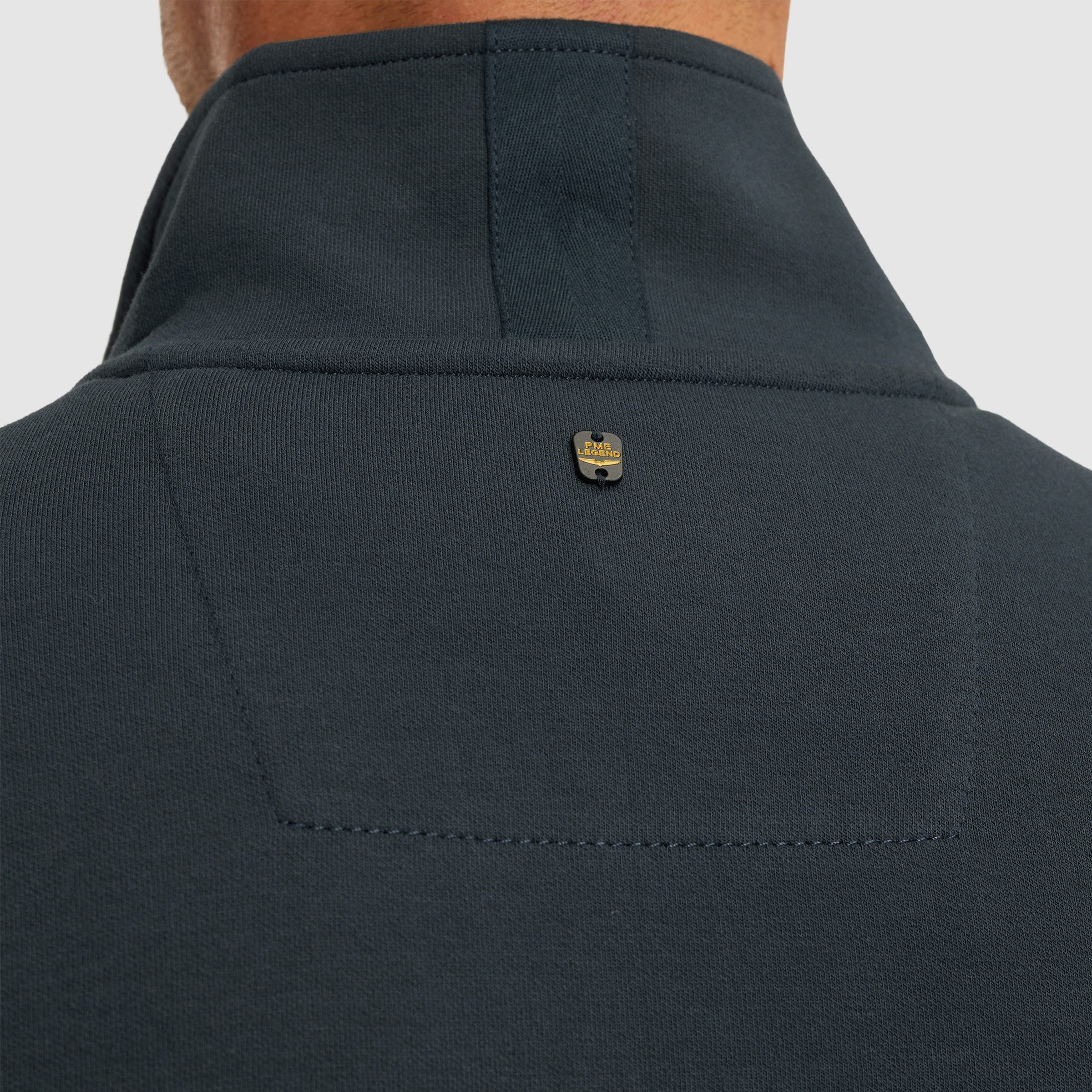 PME LEGEND Sweater mit Logo-Stickerei und Troyer-Kragen mit Reißverschluss