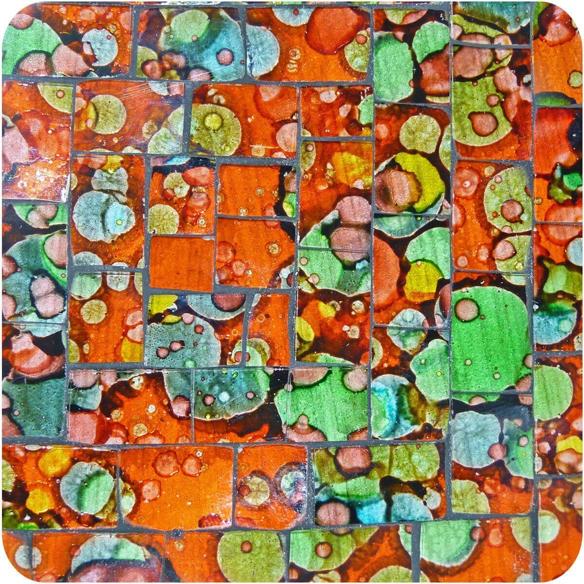 Mosaikschale bunt Dekoschale Quadrat groß Orange Tonschale SIMANDRA