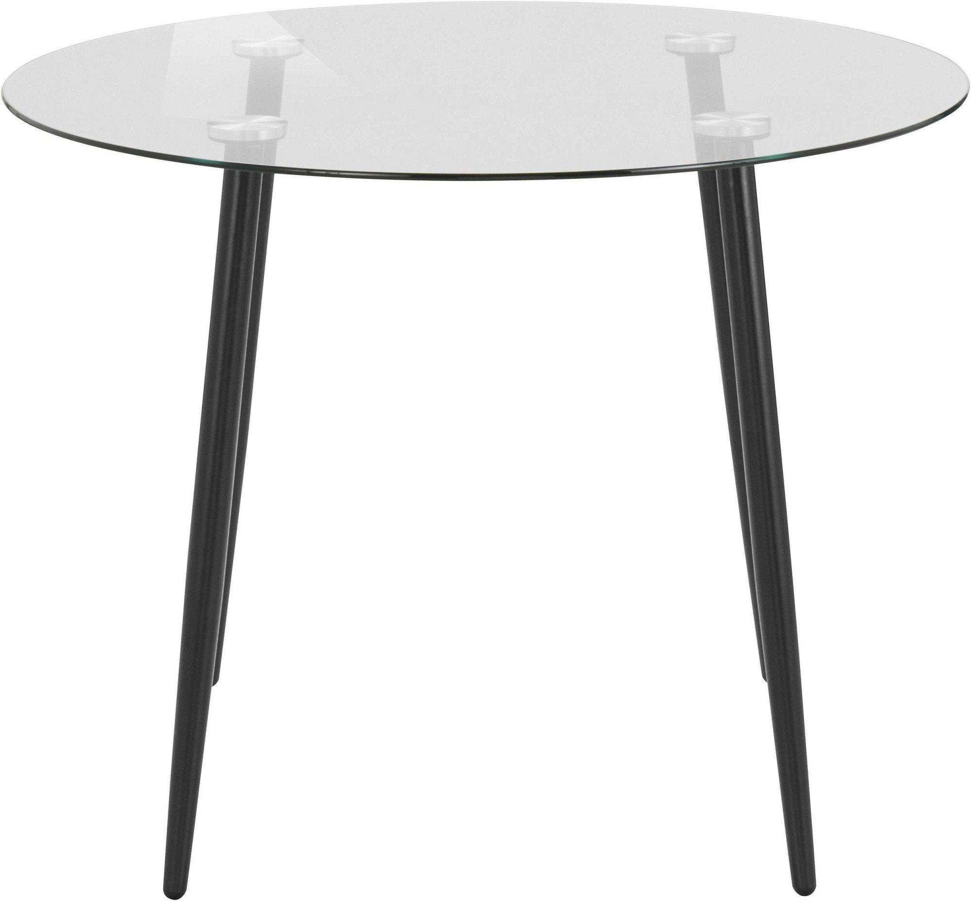INOSIGN Essgruppe Danny-Malio, (Set, 5-tlg., Set 100 cm), Glastisch 100x100 cm mit 4 Stühlen (Veloursstoff), Gestell aus Metall