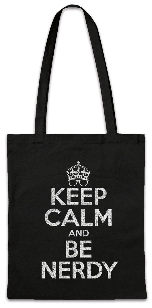 Beuteltasche Keep Calm And Be Nerdy Stofftasche Jerk Geek Freak Gamer Science