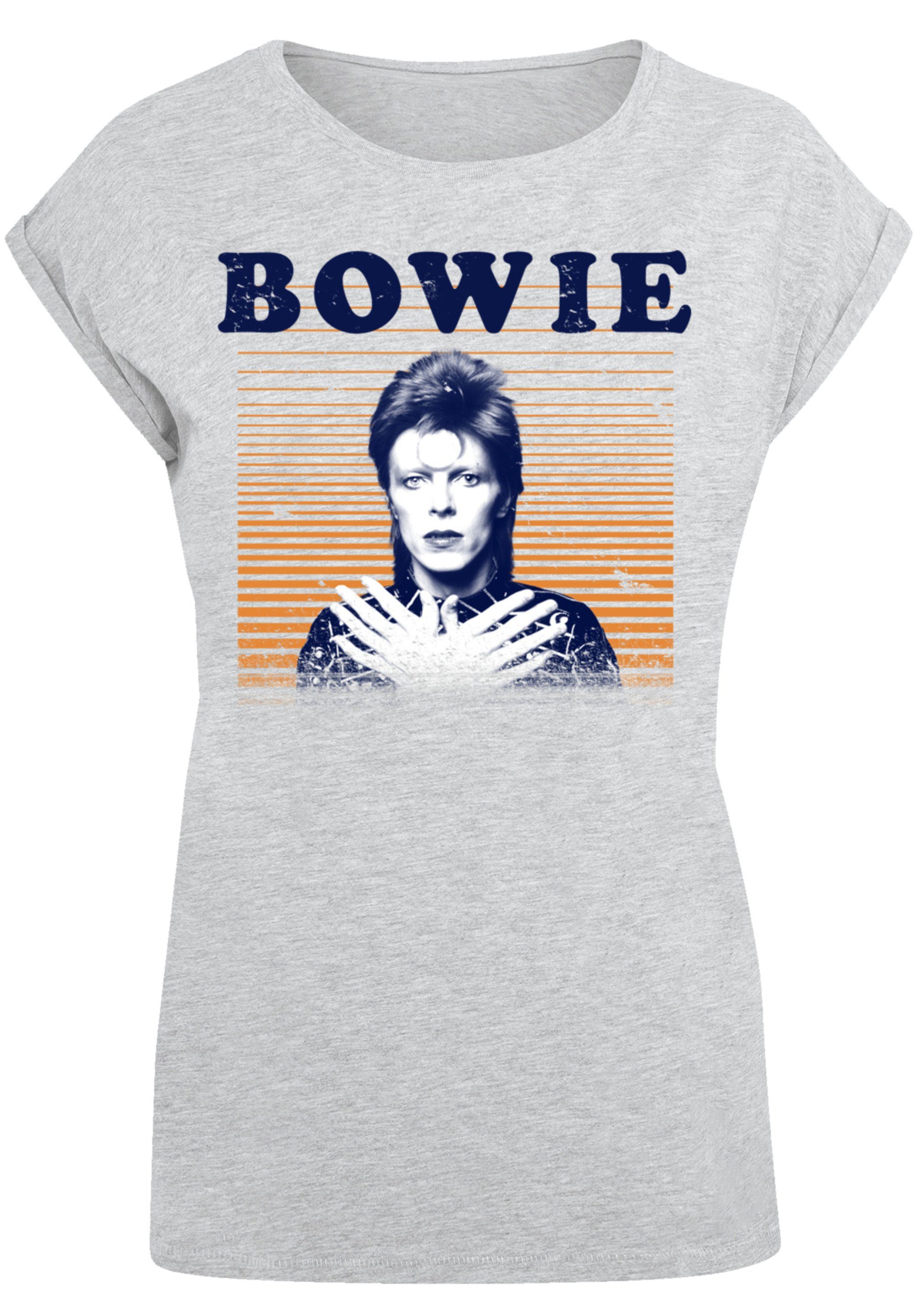 F4NT4STIC T-Shirt David Bowie und trägt M Größe Model cm Stripes groß Das Orange 170 Print, ist