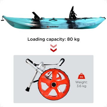 WIN.MAX Einerkajak kajakwagen Kanuwagen Bootswagen für Kajak Kanu Wasserwandern Aluminium Faltbarer Maximale Belastung 80 kg