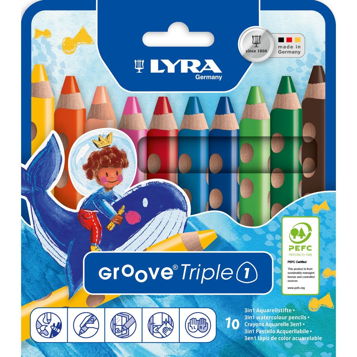 LYRA Aquarellstifte LYRA Aquarellstifte Groove Triple 1 10 Stück Kartonetui