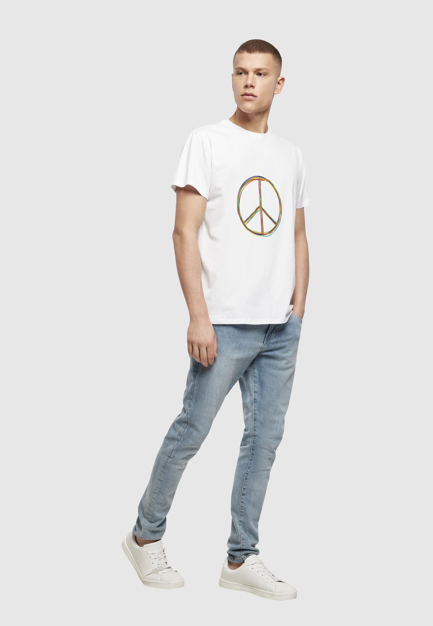 Herren with white Merchcode T-Shirt Peace_Multicolor (1-tlg) Basic T-Shirt
