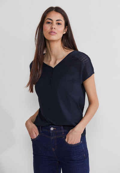 STREET ONE Shirttop mit Spitzendetail