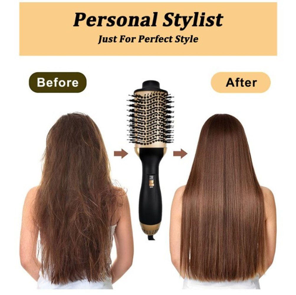 autolock Warmluftbürste Warmluftbürste,Föhnbürste Ionen Rundbürstenföhn,1000 W Haartrockner, mit 3 Temperaturen,Heißluftbürste Volumenbürste Stylingbürste