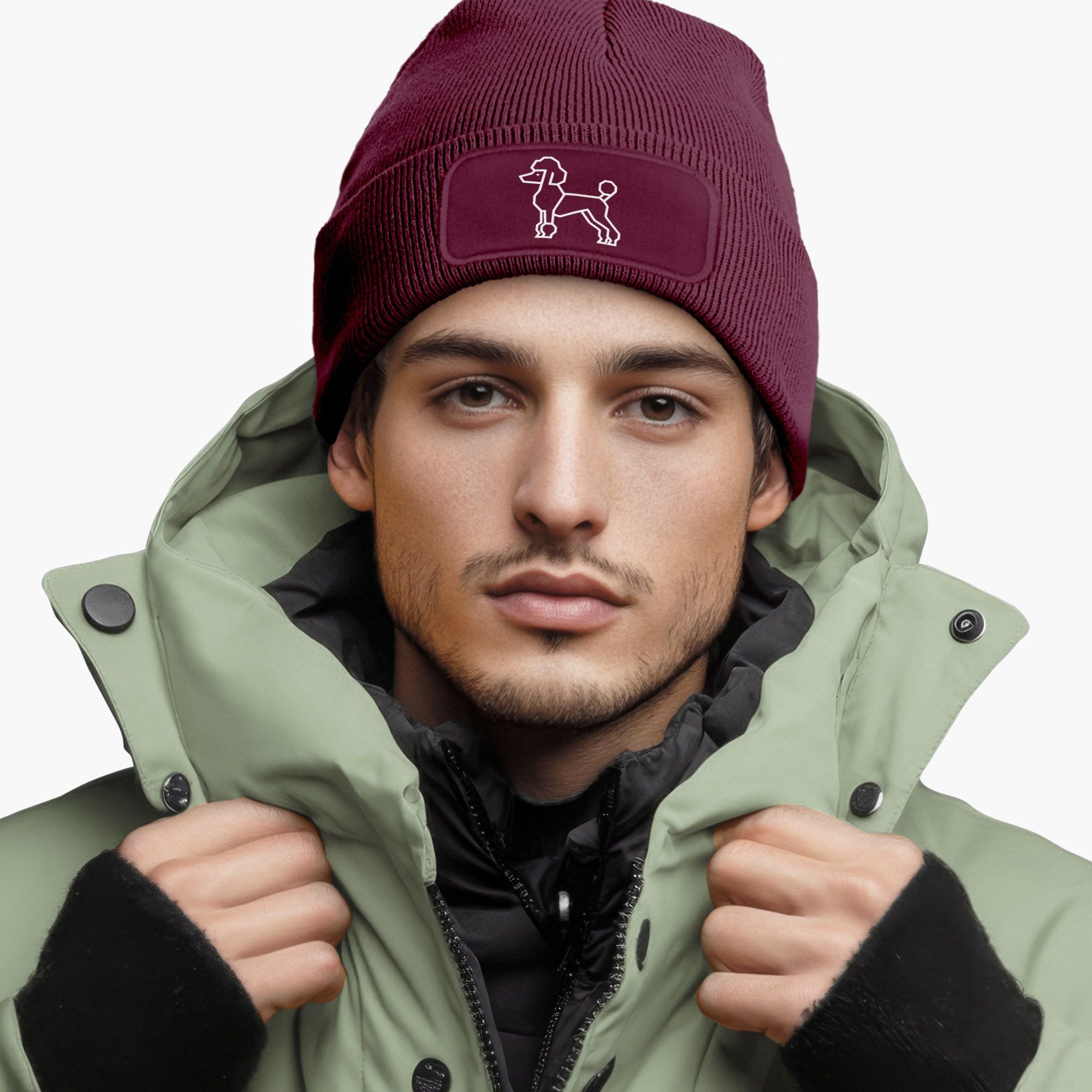 MoonWorks Strickmütze Herren Beanie Wintermütze Hund Pudel Polygon Design A günstig online kaufen