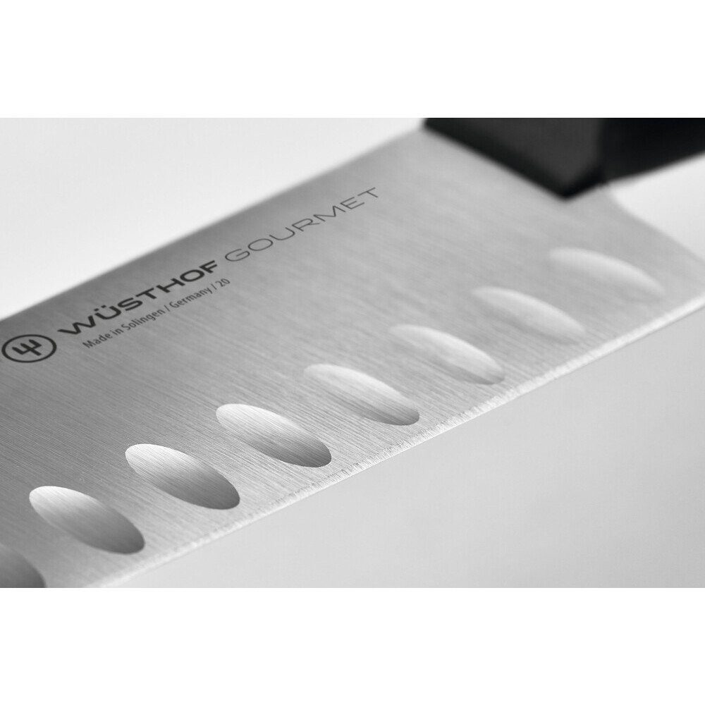 WÜSTHOF Lachsmesser Lachsmesser mit Kullenschliff Gourmet 29cm, Lachsmesser mit Kullenschliff Gourmet, schwarz
