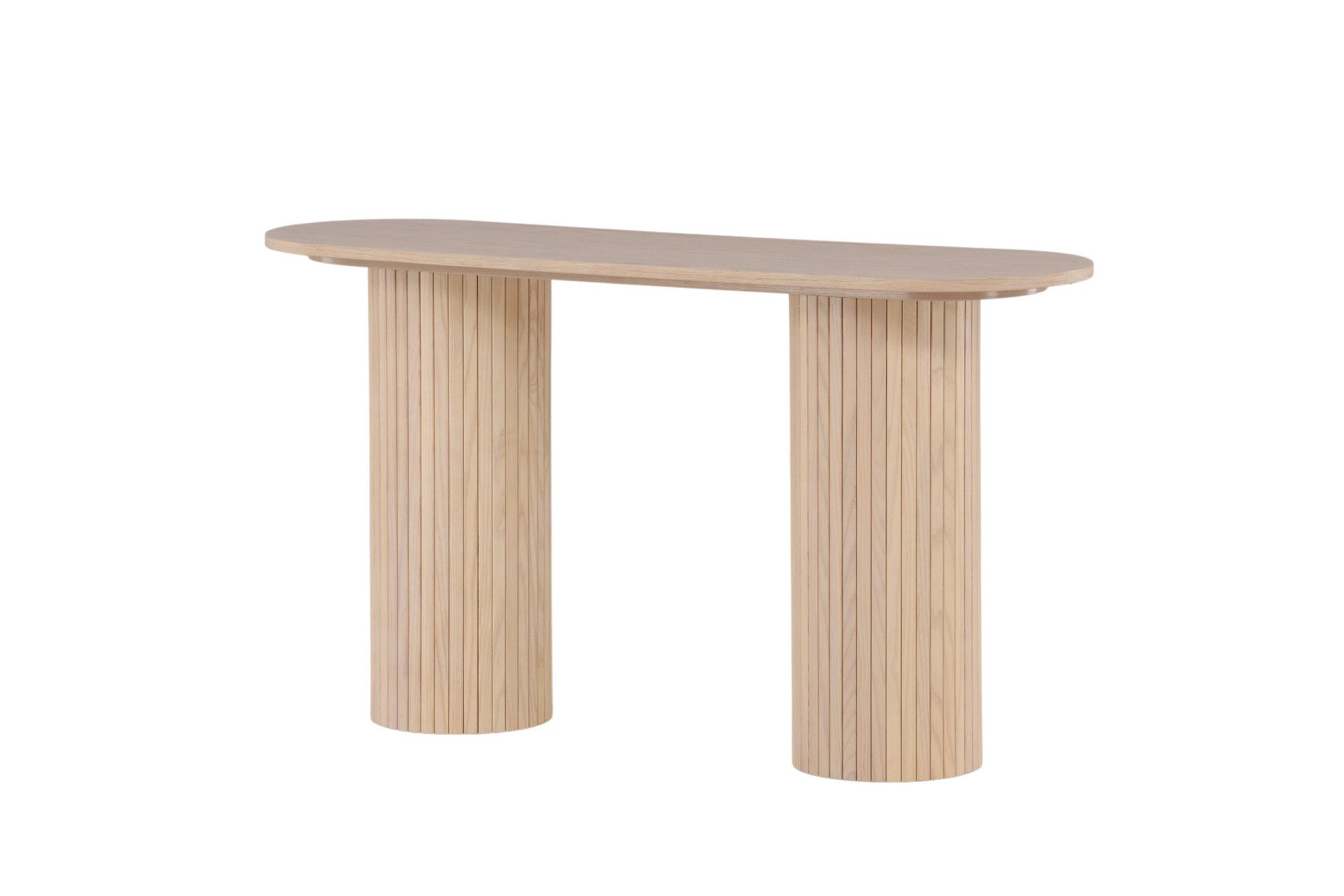 Venture Home Beistelltisch Bianca, ovaler Konsolentisch mit Holzfurnier-Optik, 130 × 40 cm, Ablagetisch, Furnier, oval, hoch, geräumig, edel
