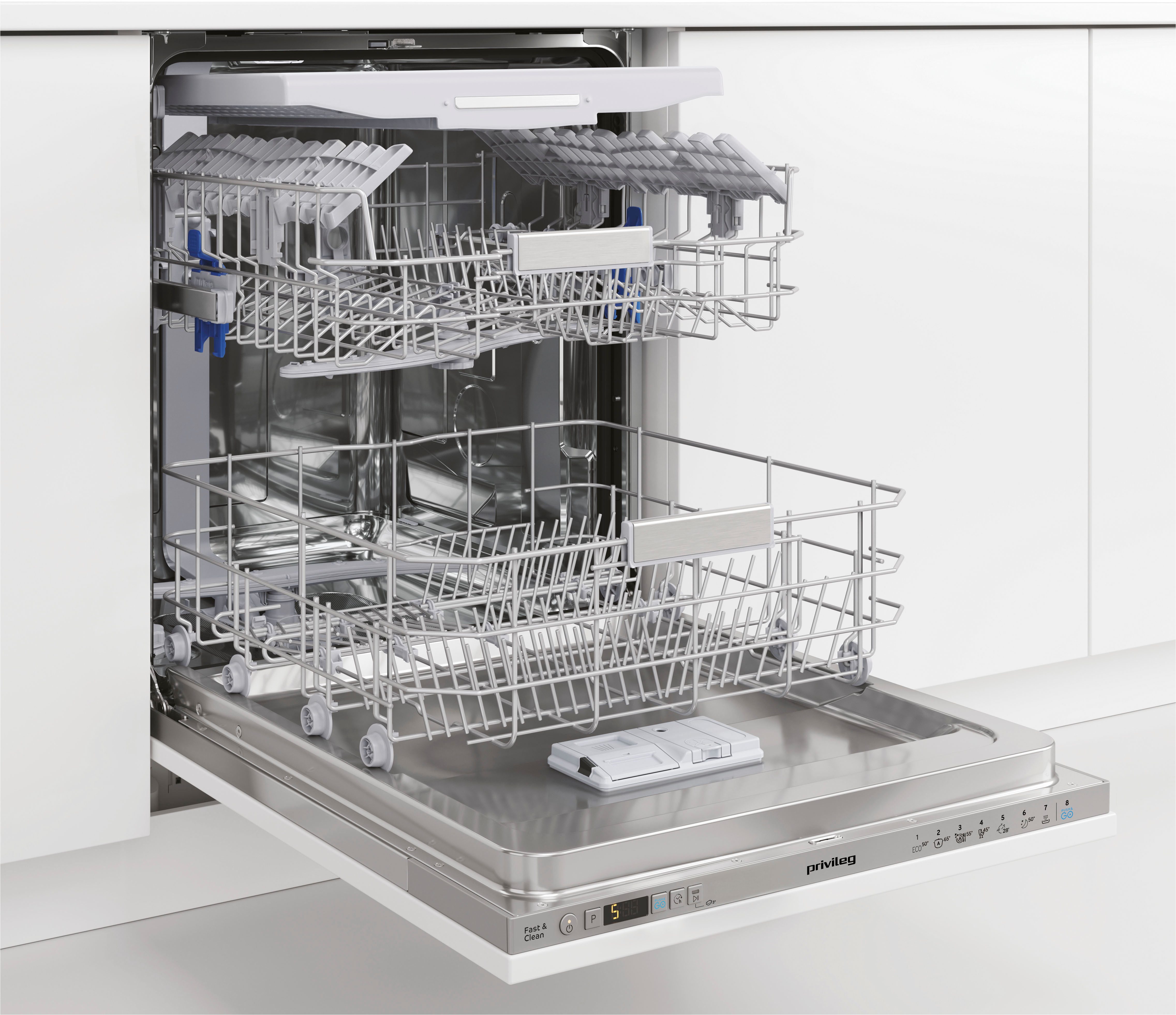 Privileg vollintegrierbarer Geschirrspüler P0I ECO D541 S, 14 Maßgedecke, Fast&Clean 28 Min. – das effektive Reinigungsprogramm unter 28 Minuten – Bild 5 von 5