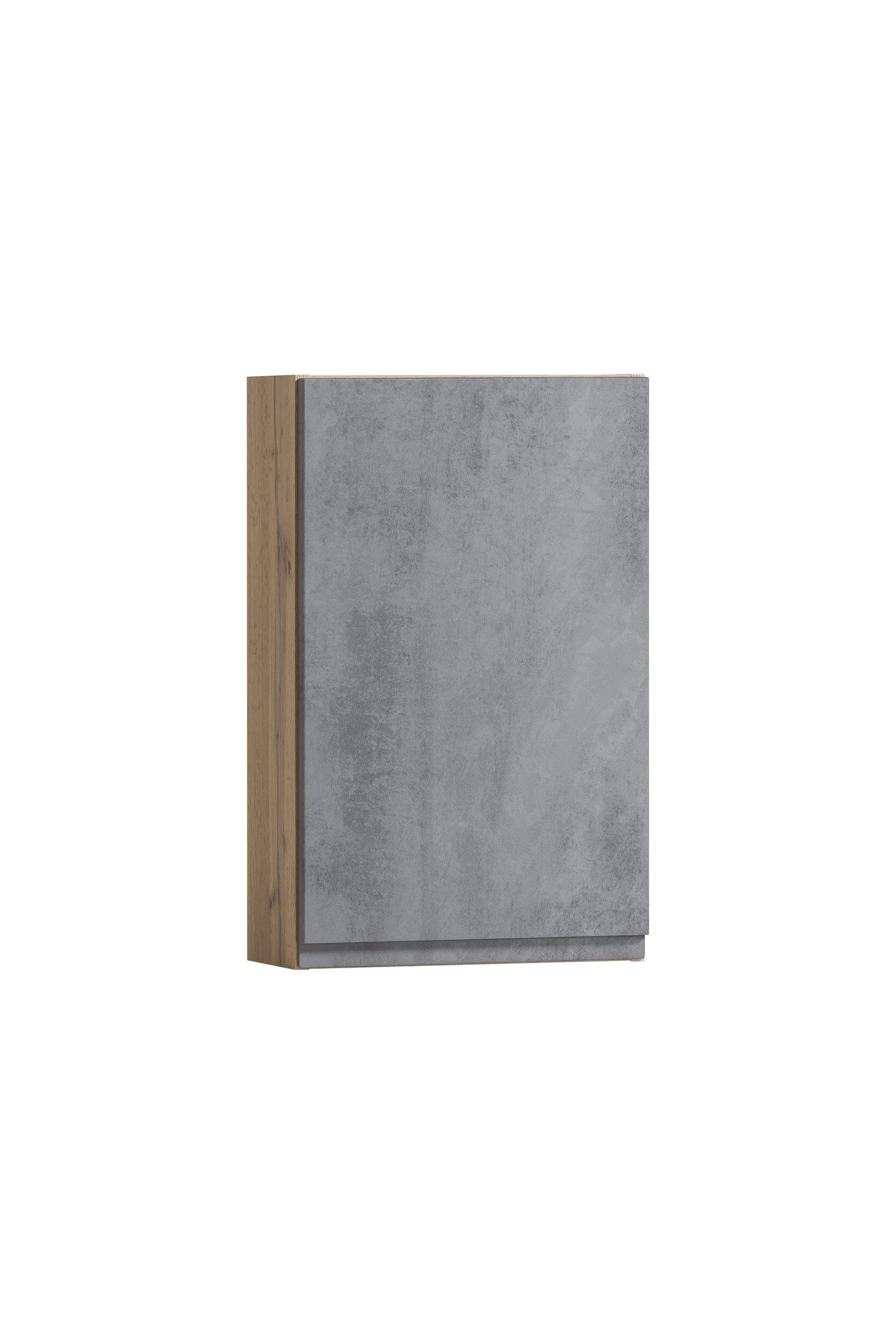 HELD MÖBEL Hängeschrank in Betongrau, Wotaneiche, MDF - 40x64x20cm (BxHxT)