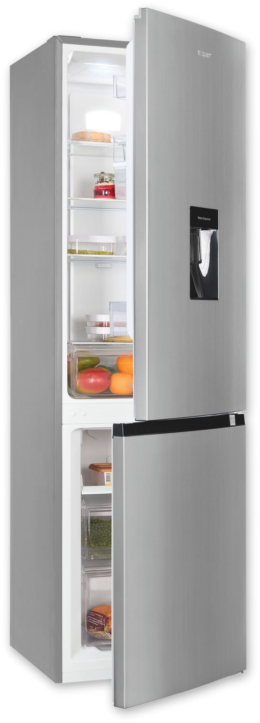 exquisit Kühl-/Gefrierkombination KGC265-70-NF-WS-040C, 180,5 cm hoch, 54 cm breit, EEK C, 251 L Nutzinhalt, NoFrost, Wasserspender