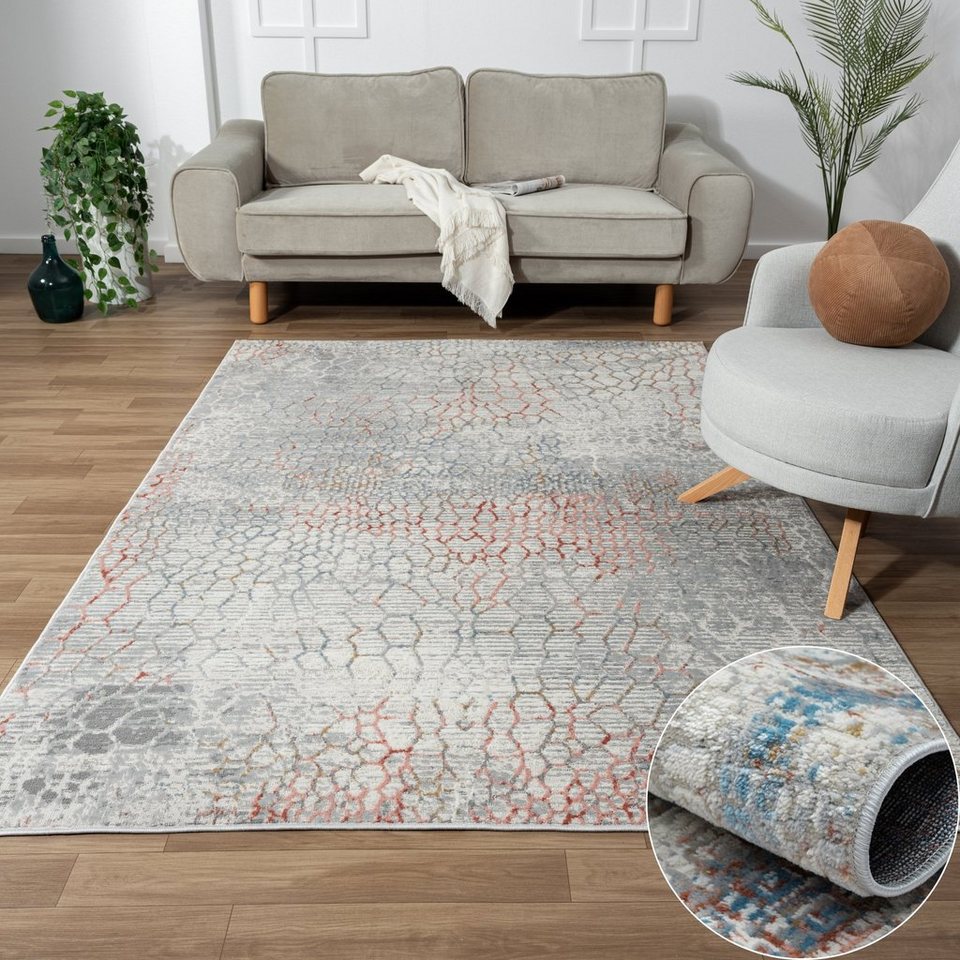 Teppich Hanne, Kurzflor-Teppich, Wohnando, rechteckig, Höhe: 10 mm, weich,  gemütlich, mit schönem Muster, flachgewebt