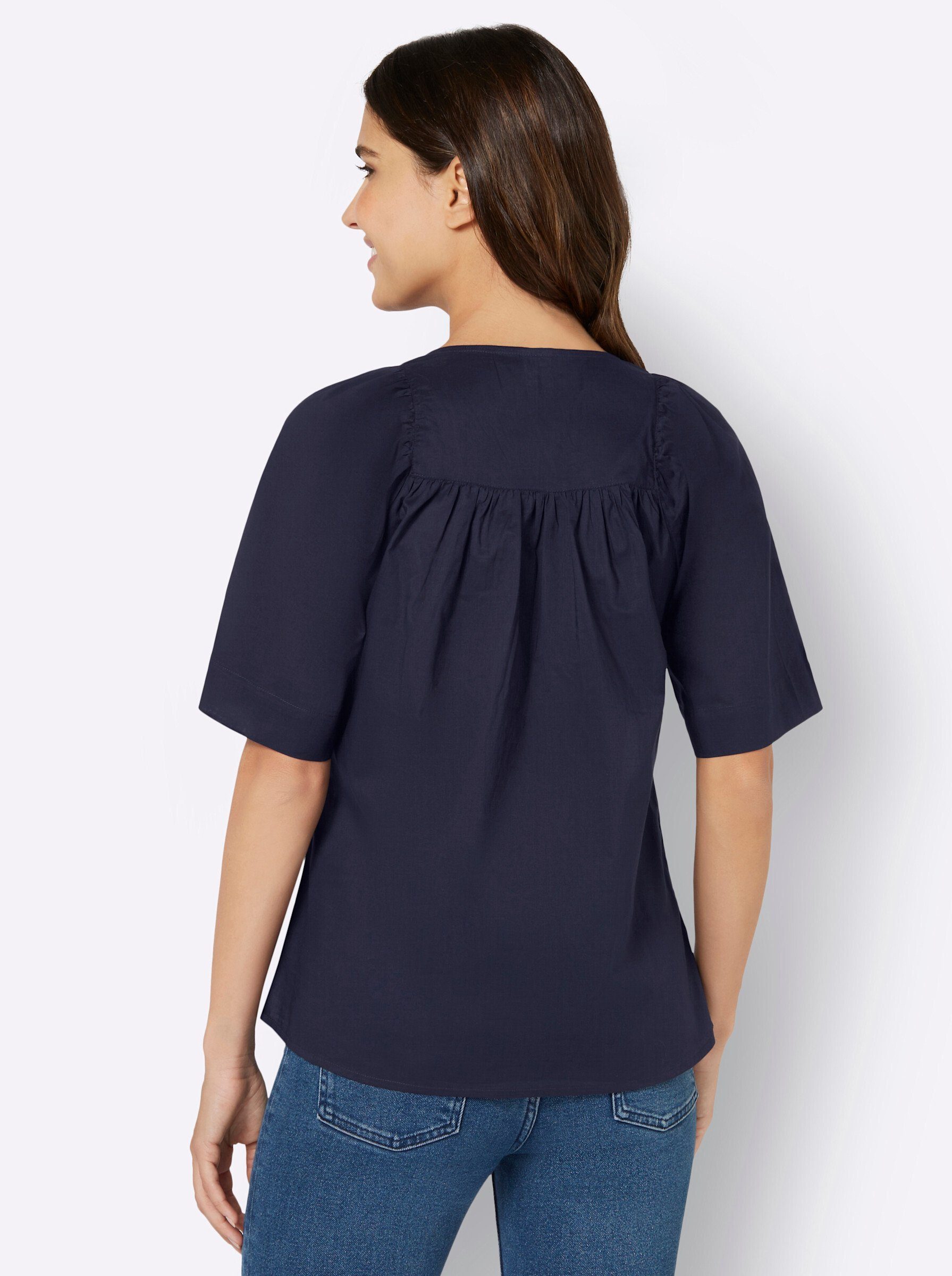 Sieh an! Klassische Bluse Baumwoll-Bluse günstig online kaufen