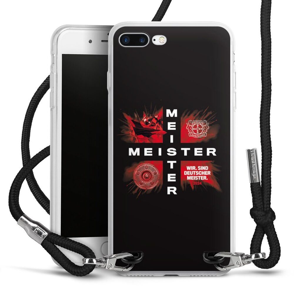 DeinDesign Handyhülle Bayer 04 Leverkusen Meister Offizielles Lizenzprodukt, Apple iPhone 7 Plus Handykette Hülle mit Band Case zum Umhängen