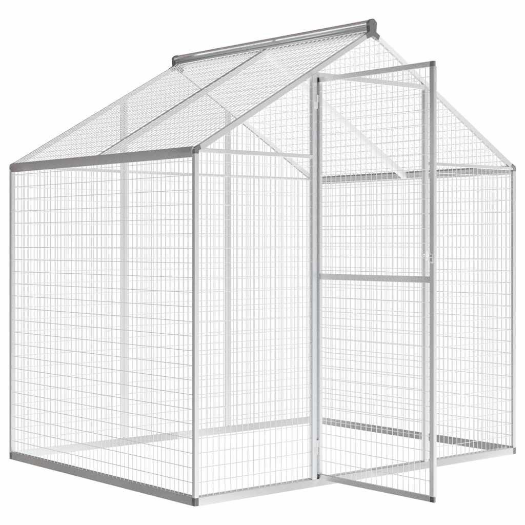 furnicato Voliere aus Aluminium 178 x 122 x 194 cm - Langlebig und Sicher, Vogelkäfig mit Schwerlast-Tür und stabilen Maschen für den Garten