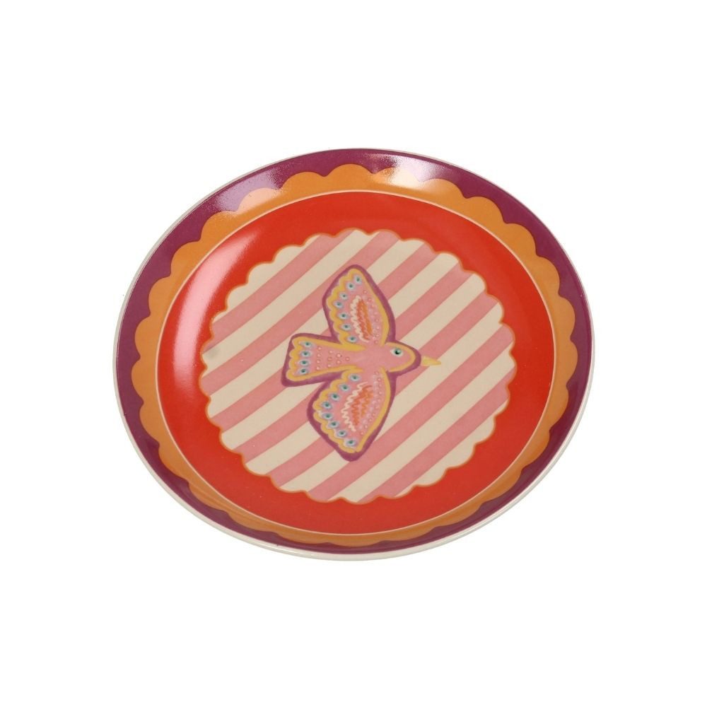 Kersten BV Speiseteller Teller Steingut - Vogel, (1 St), 16 x 16 cm