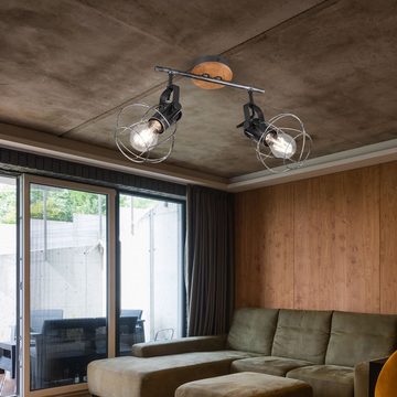 TRIO Leuchten LED Deckenleuchte, Leuchtmittel nicht inklusive, Vintage Decken Strahler Spot Leuchte schwenkbar Wohn Zimmer