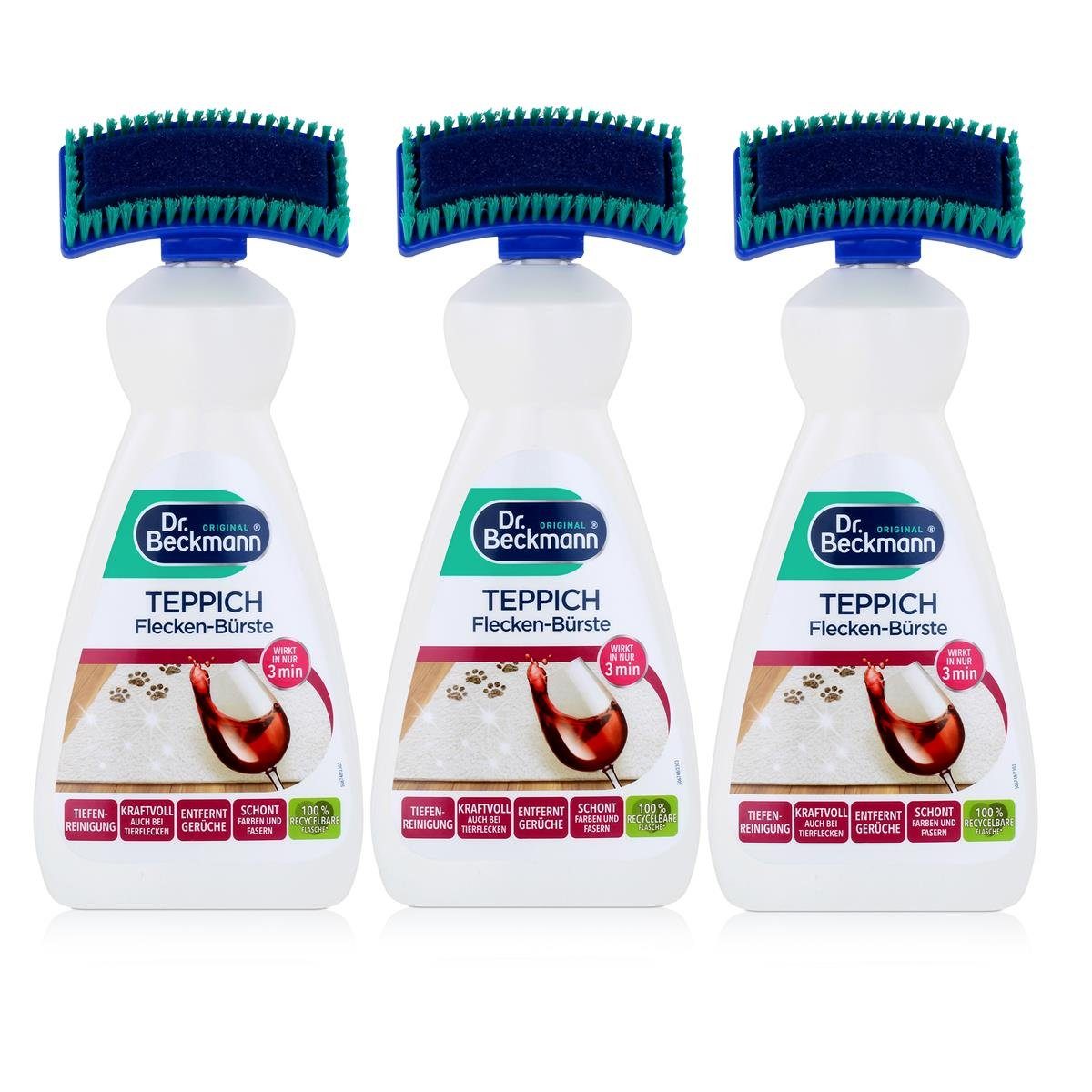 Dr. Beckmann 3x Dr. Beckmann Teppich Flecken-Bürste 650 ml - Mit Oxy-Kraft & Bio-Al Fleckentferner