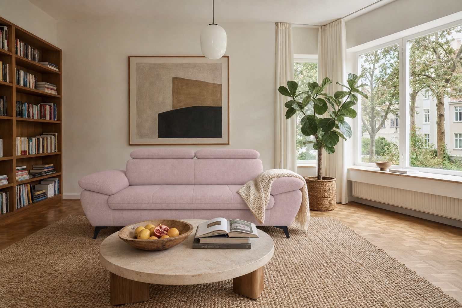 foamnova 3-Sitzer Karlstad, kompakt, komfortabel, Maße B 215 x T 100 x H 84 cm, Verschraubter Holzrahmen & Kaltschaum, langlebig
